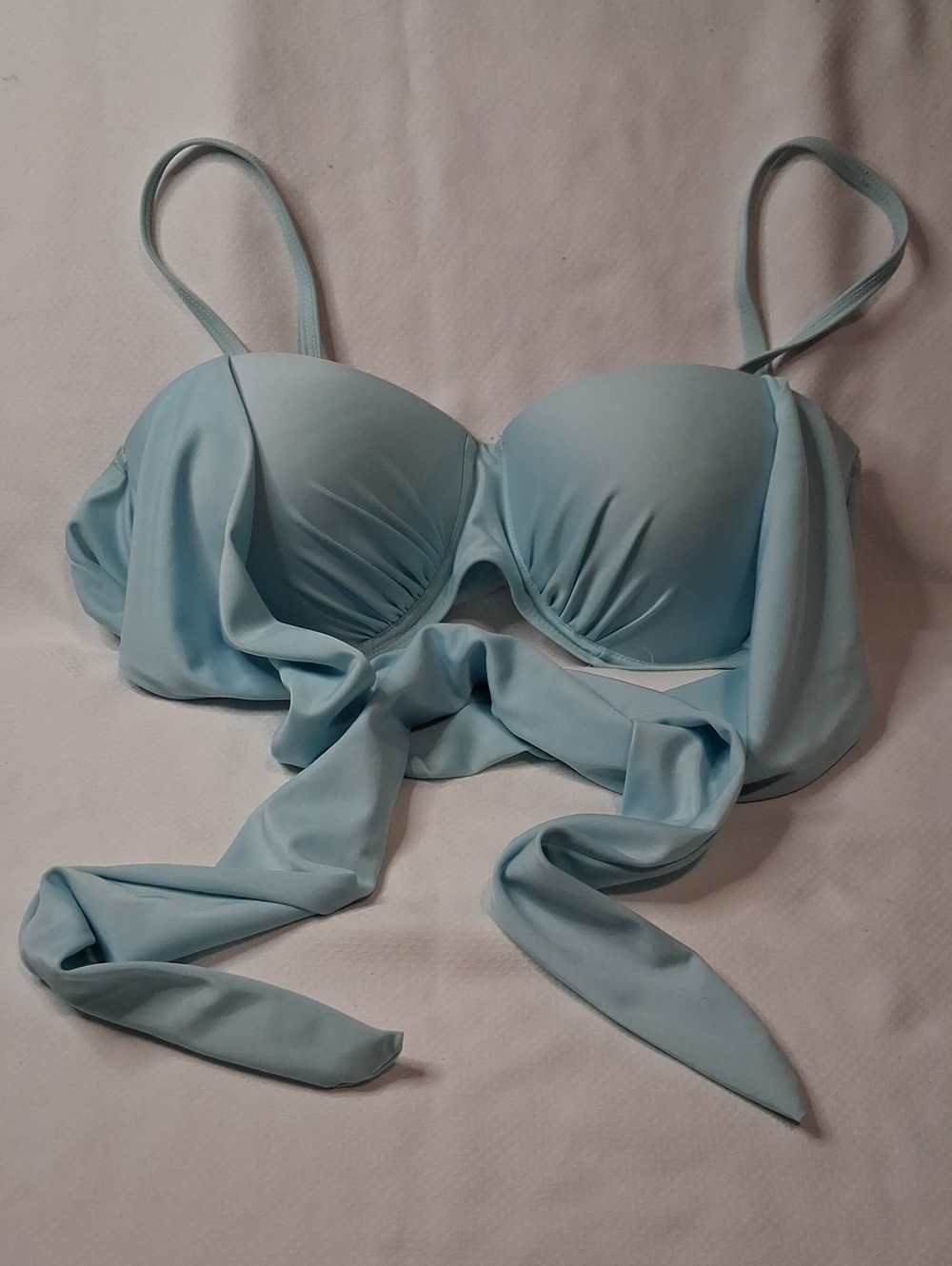 Light Blue Tie-Front Padded Bra